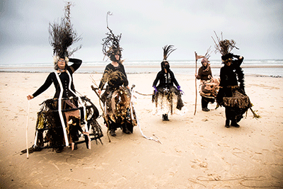 crone cast on the beach